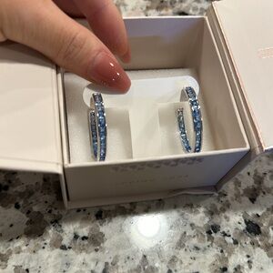 Bomb Party Earrings Simply Hoops ‘The Delilah Hoop’ Lab Created Blue Topaz